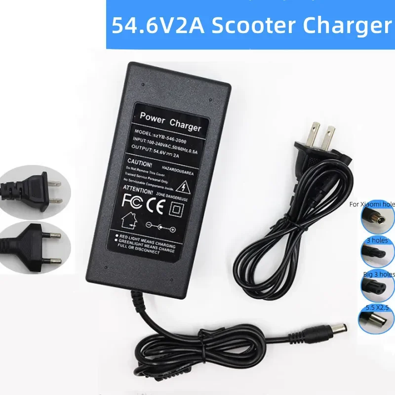 Electric Scooter Charger - 54.6V 2A リチウム電池充電器電動自転車充電器 13S 48V リチウムイオンバッテリーパック