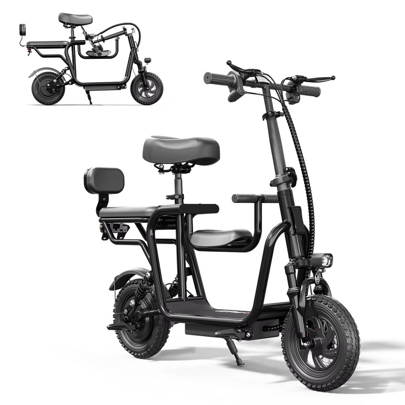 Electric Scooter Adults - 大人用シート付きスペースウォーク電動スクーター。48Vバッテリー、750Wモーター搭載。航続距離20マイル、最高速度18.75マイル/時、タイヤサイズ14インチ。