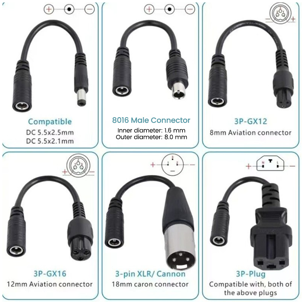 DC5.5MM に M12/M16/8016/5525/3P - Electric Scooter Charger のレビューと価格